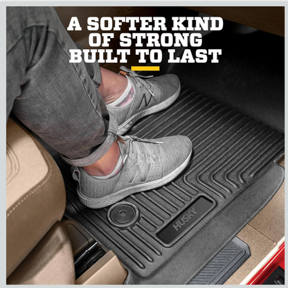 Husky Liners Weatherbeater Floor Mats | Fits 2017- 2026 Ford F-250/F-350/F-450 SuperCrew (Crew Cab) & SuperCab (EXT Cab) w/Factory Carpet | Front Row, 2-pc Black- 13301