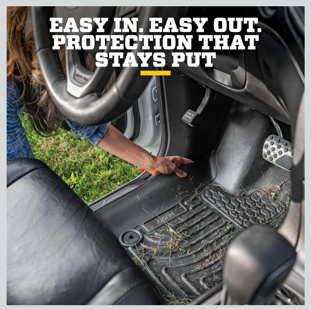 Husky Liners Weatherbeater Floor Mats | Fits 2017- 2026 Ford F-250/F-350/F-450 SuperCrew (Crew Cab) & SuperCab (EXT Cab) w/Factory Carpet | Front Row, 2-pc Black- 13301