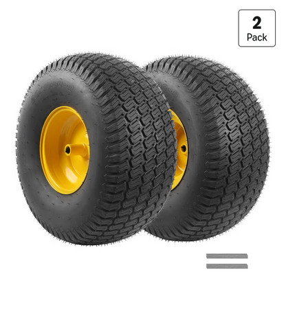 AR-PRO 20x10.00-8 Tubeless Lawn Mower Tire and Wheel Assembly (2-Pack), 4-Ply Rear Tire with Steel Rim