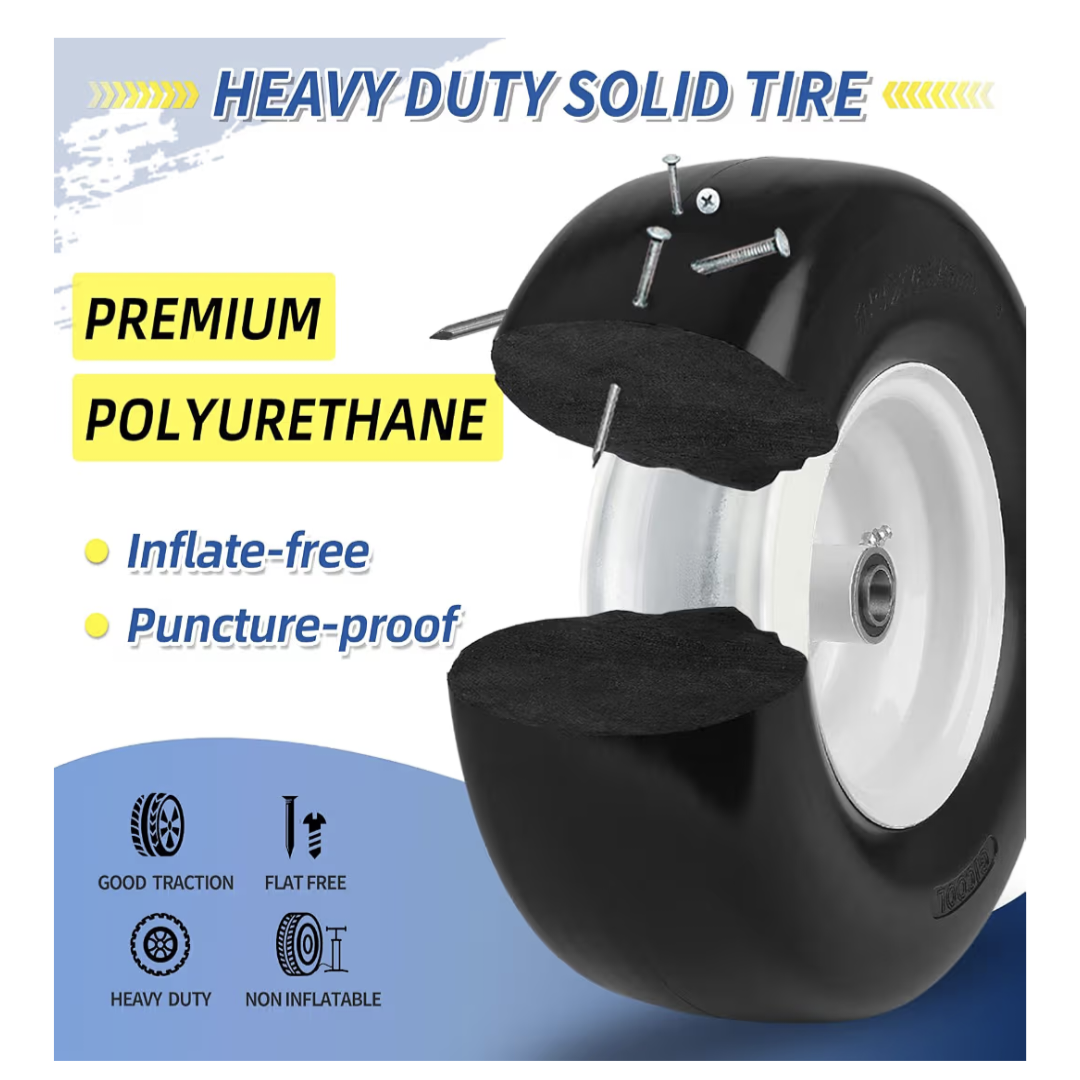 13x6.50-6 Flat Free Lawn Mower Tire and Wheel