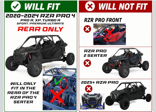UTVMA Bump Seat Compatible with All Polaris RZR Pro Models (2020+) | Pro, Pro XP, Pro S, Turbo R, Pro R | Includes Harness & Mount