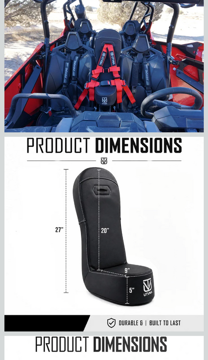 UTVMA Bump Seat Compatible with All Polaris RZR Pro Models (2020+) | Pro, Pro XP, Pro S, Turbo R, Pro R | Includes Harness & Mount