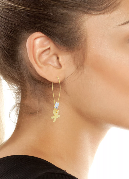 Robert Lee Morris Soho Starfish Howlite Dangle Earrings, Gold/White