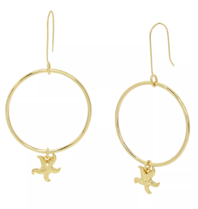 Robert Lee Morris Soho Starfish Charm Hoop Earrings, Gold