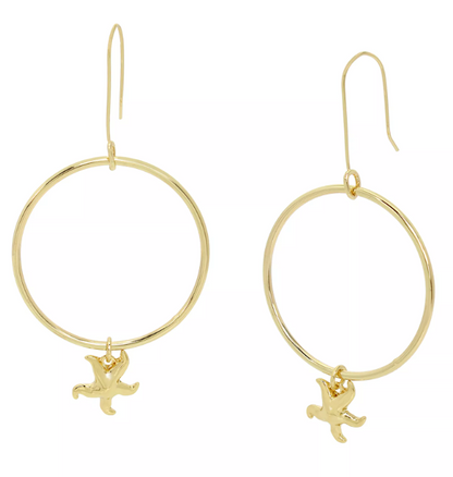 Robert Lee Morris Soho Starfish Charm Hoop Earrings, Gold