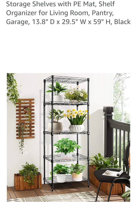 Adjustable Wire Storage Shelves 59" x 30" x 14", Black