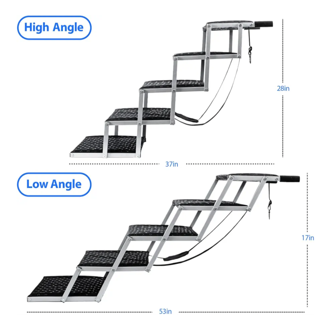 Portable Lightweight Folding Dog / Pet Stairs for use with Automobiles