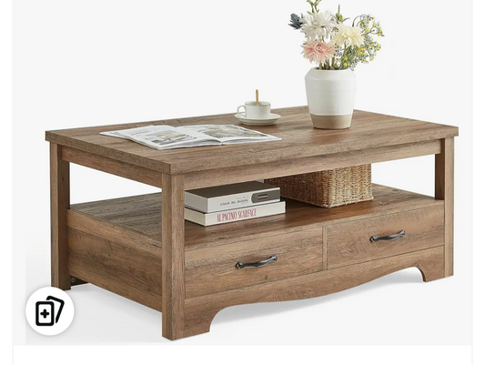 Linsey Home Farmhouse Coffee Table, Brown