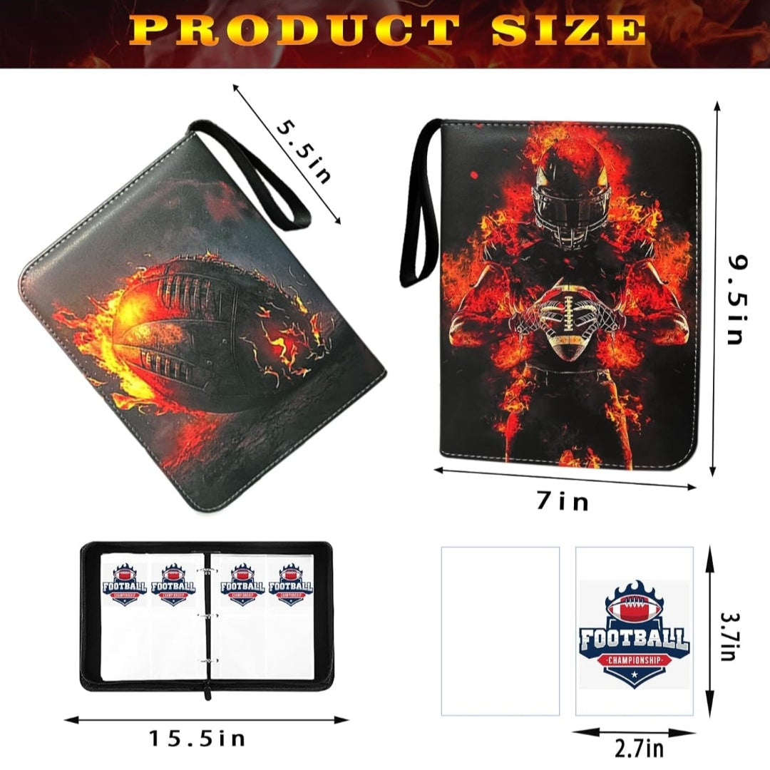 Football Card Binder with Sleeves, 400 Pocket