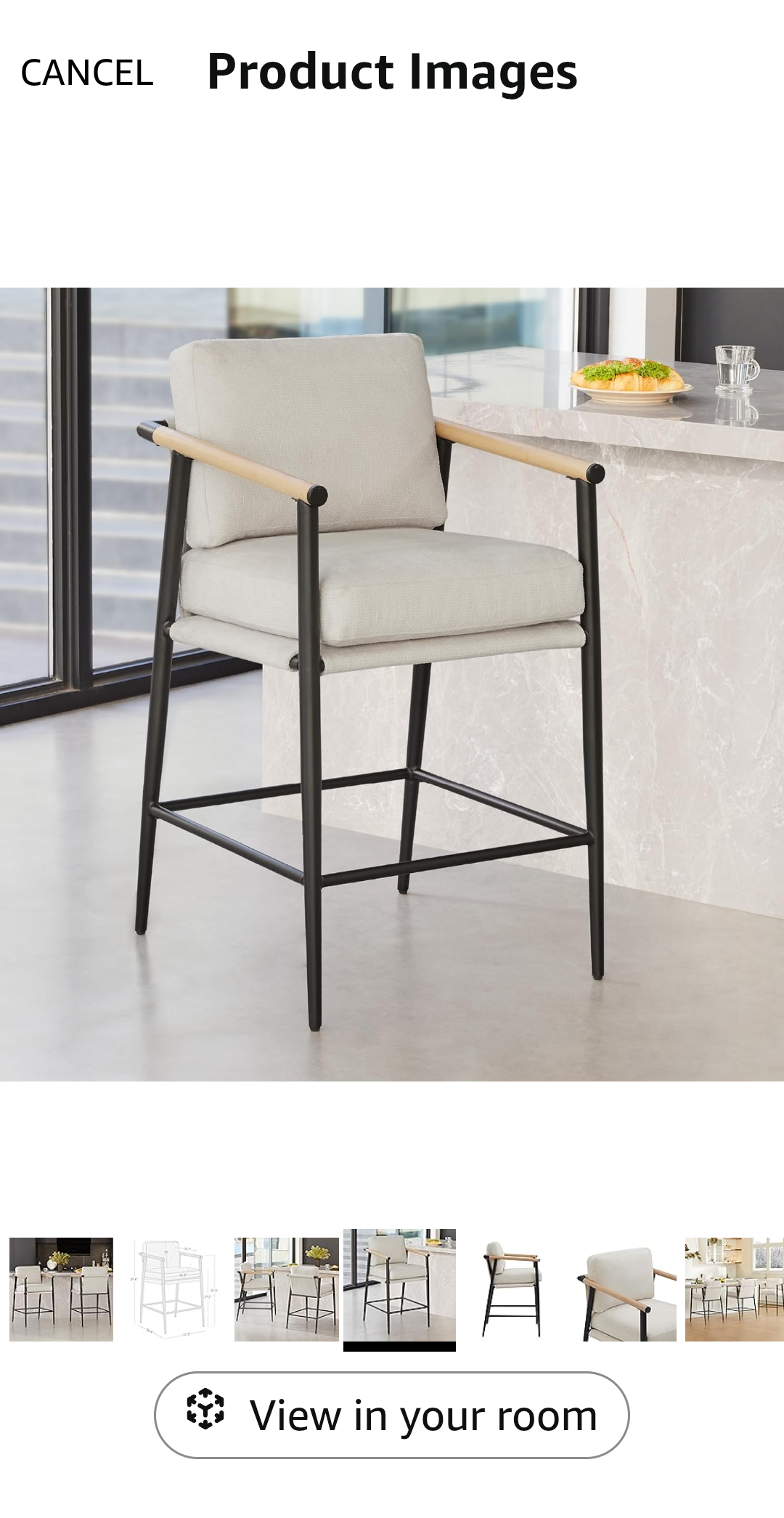 Watson and Whitely Mid Century Modern 26" Counter-Height Chairs 2-Pack, White