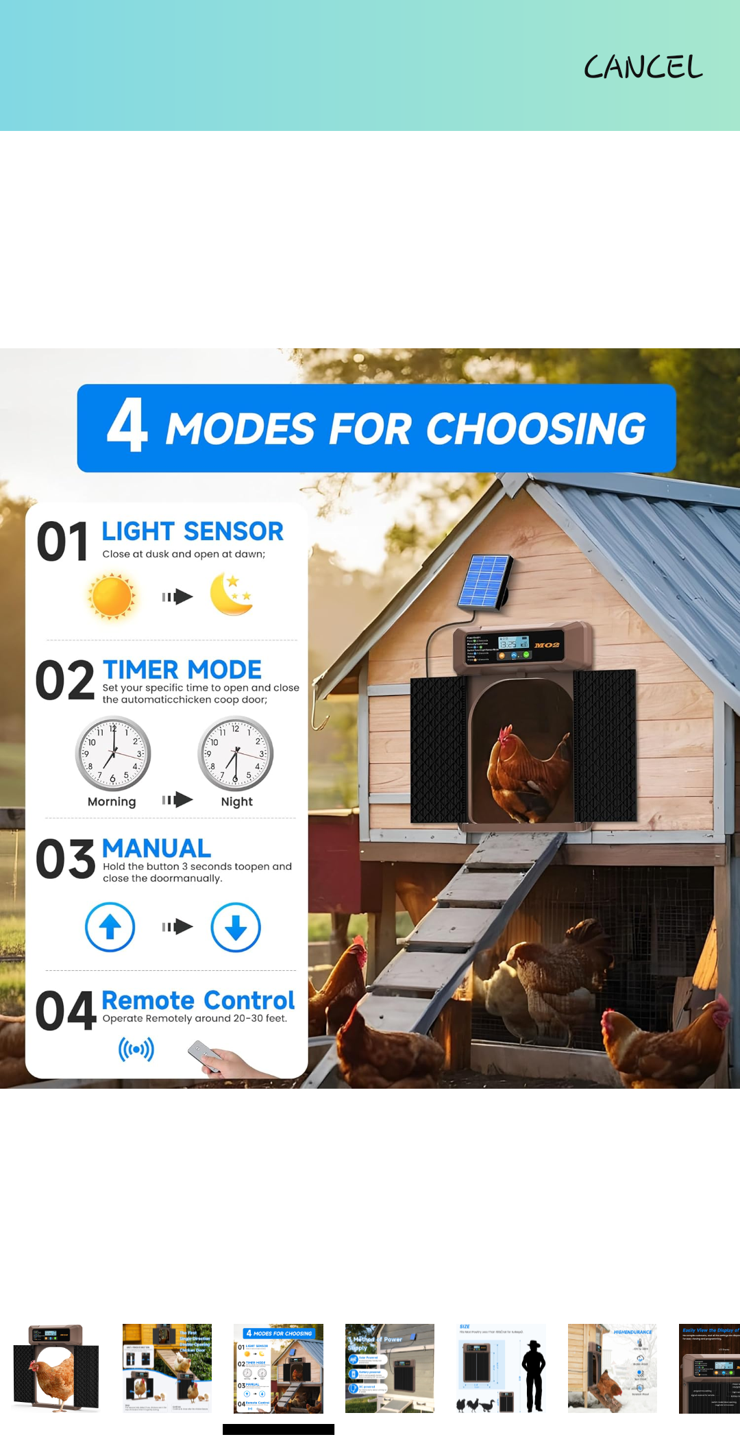 Programmable Automatic Chicken Coop Door, Extra Large Size