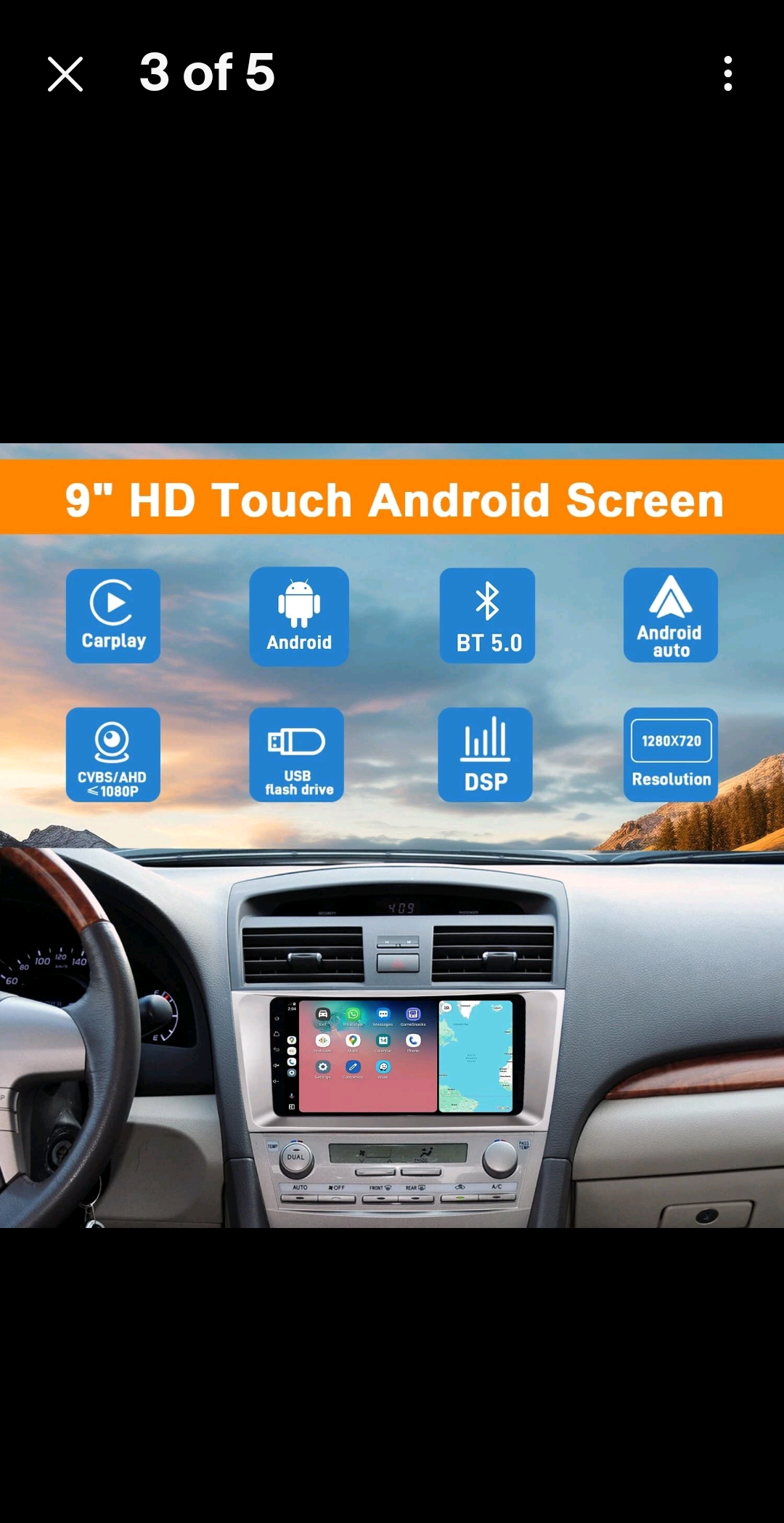 9-inch IPS 4+64G Android 13 Car Stereo Screen for Toyota Camry 2006-2011