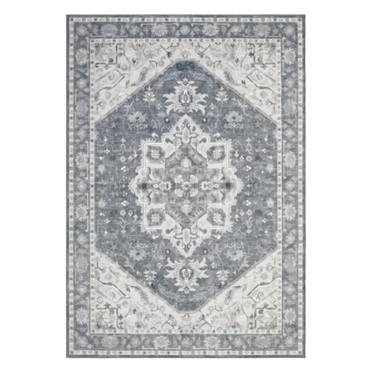Wyatt and Ash Machine Washable Area Rug 5'3"x 7'9" Gray