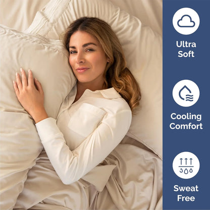 CGK Linens Luxury Soft 4 Piece Solid Bed Sheet Set - Deep Pocket Fits 8"-16" Mattresses in Wheat, Size Full