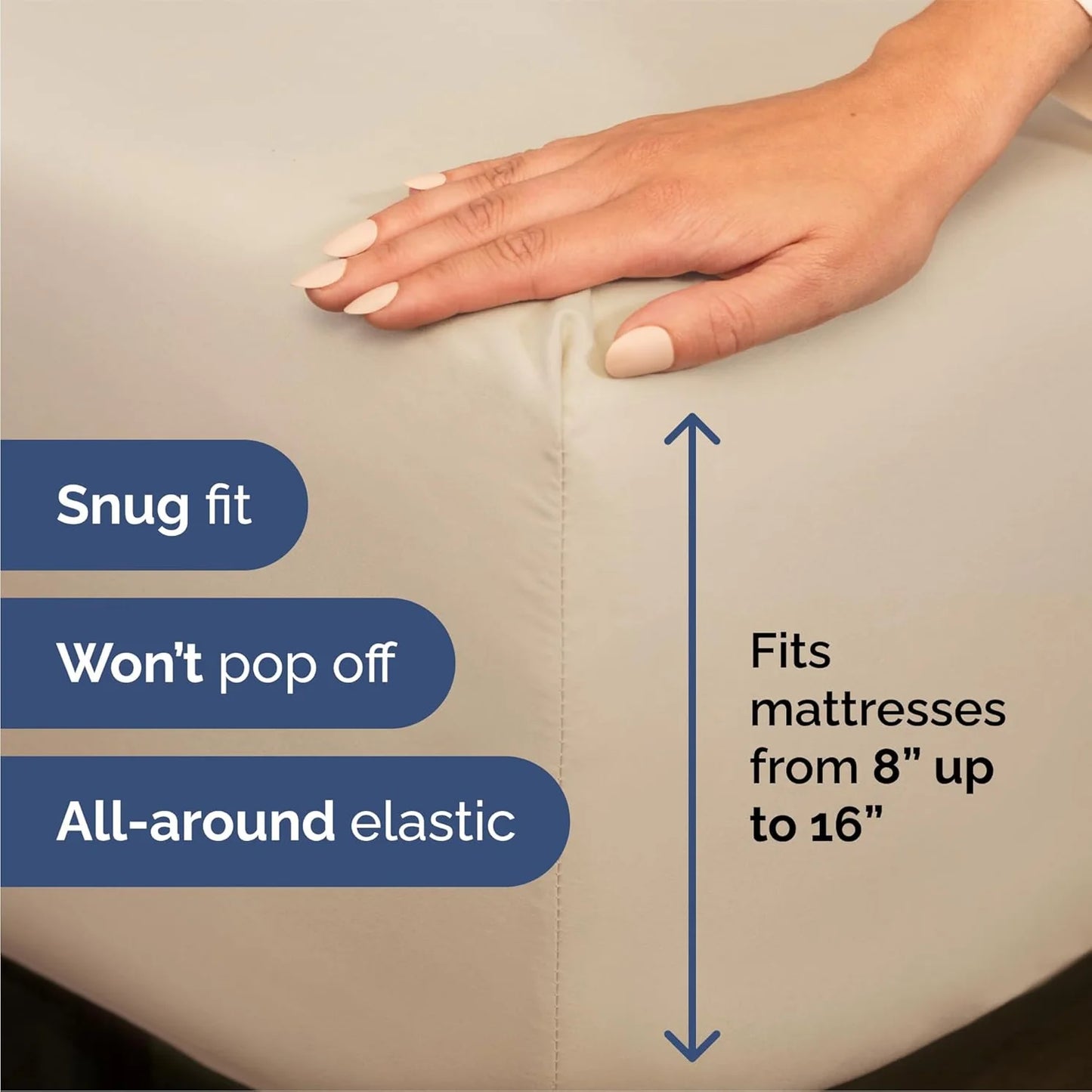 CGK Linens Luxury Soft 4 Piece Solid Bed Sheet Set - Deep Pocket Fits 8"-16" Mattresses in Wheat, Size Full