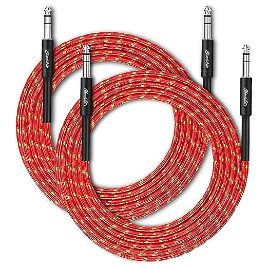 .25 inch Guitar Cord  (6 Foot), 2-Pack, Red