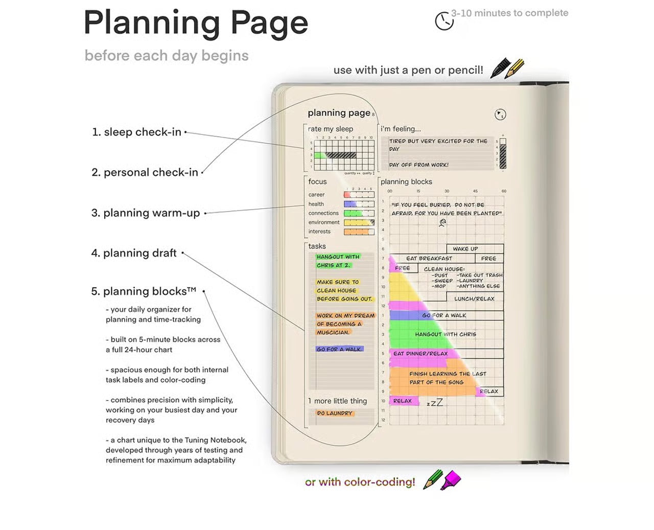 Tuning Notebook, Self-Help, Daily Log Journal Planner