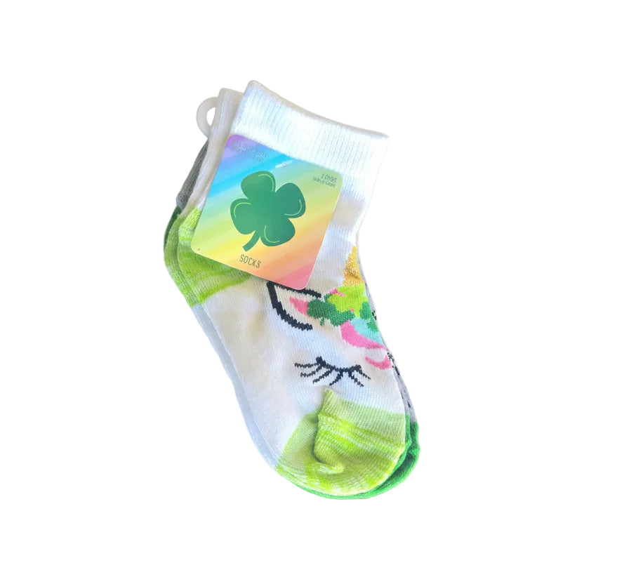 St. Patrick's Day Ankle Socks Kids Sizes, 2-Pair