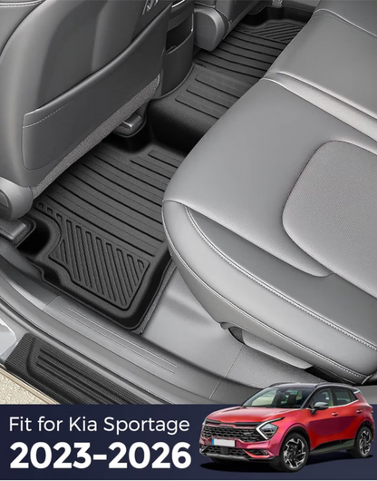 Floor Mats & Cargo Liner with Back Seat Cover (Protector & Door Sill Guards) for 2023-2026 Kia Sportage Non-Hybrid