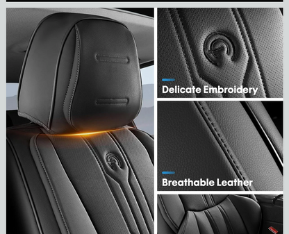 Faux Leather Car Seat Covers for Ford F150 2009-2026 and for 2017-2025 F250 F350 F450 Regular Cab Super Cab Super Crew Pickup Truck Cushions(Black, Full Set)