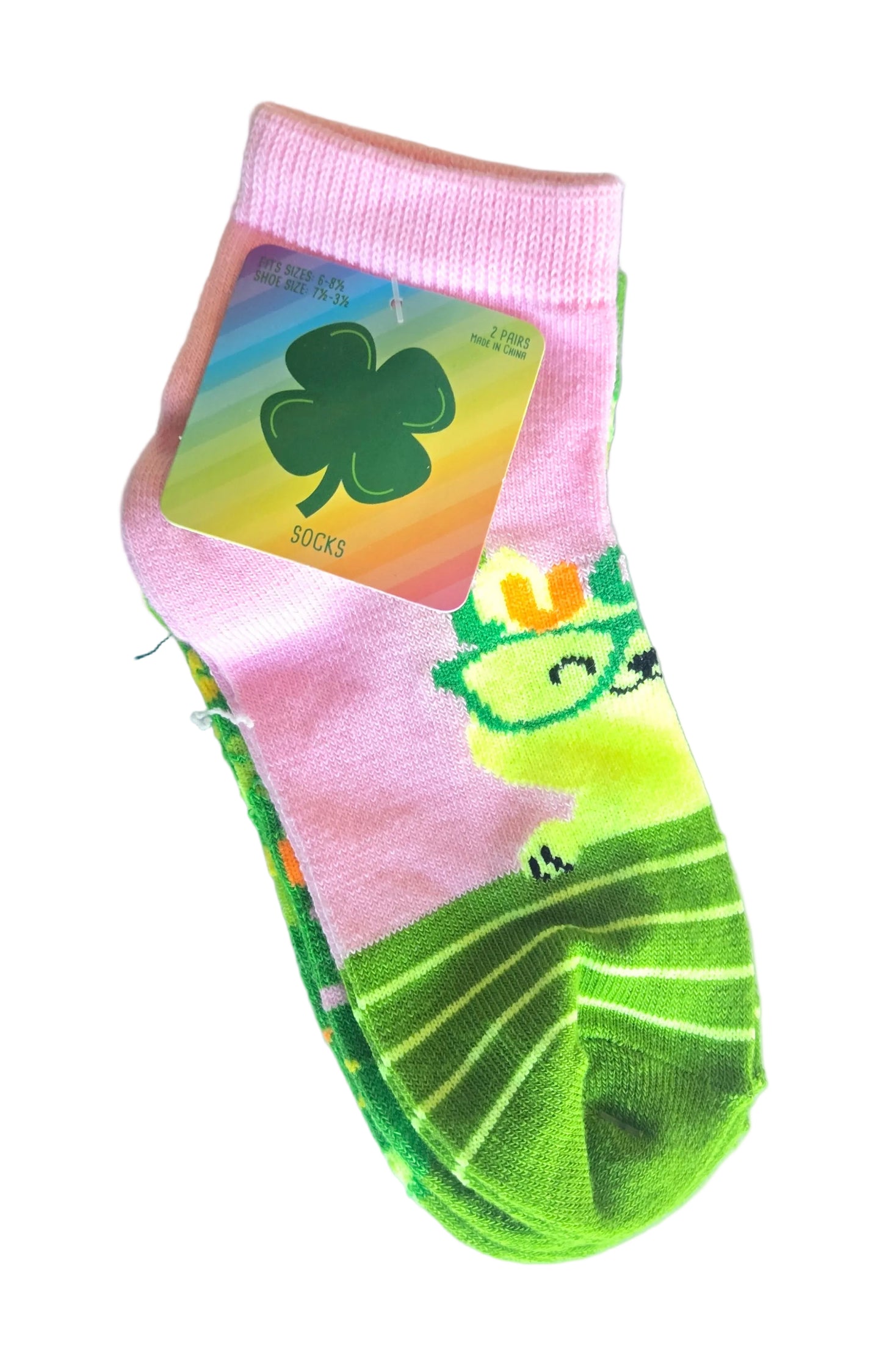 St. Patrick's Day Ankle Socks Kids Sizes, 2-Pair