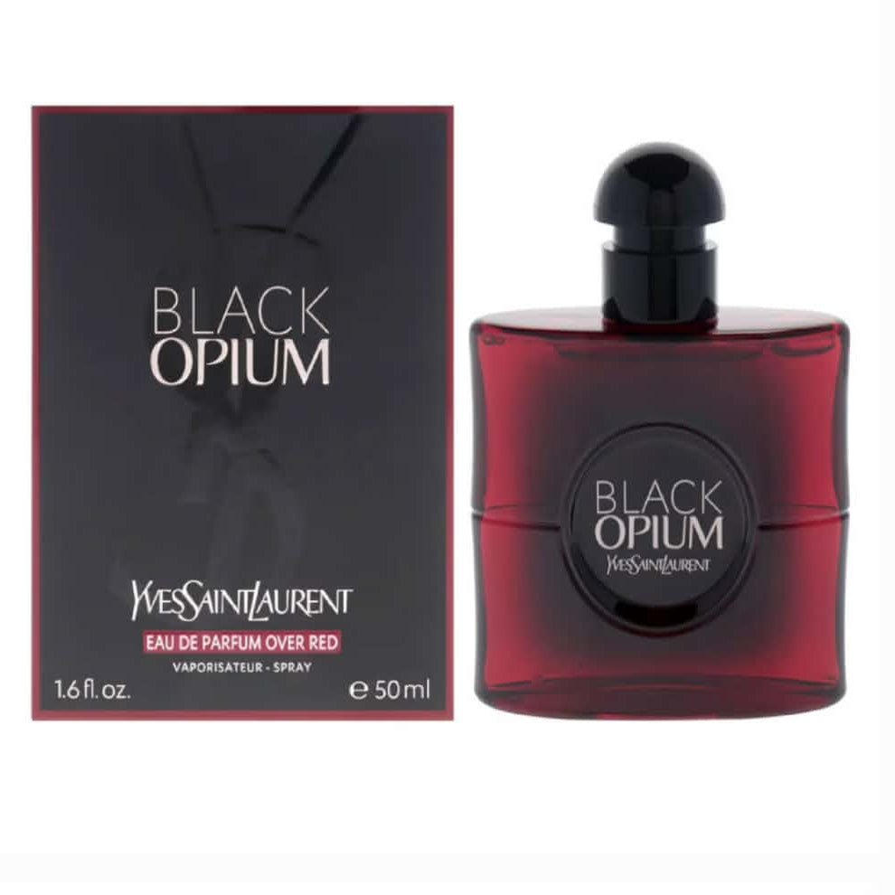 Yves Saint Laurent Black Opium Eau de Parfum Over Red with Cherry & Coffee, 3 oz.