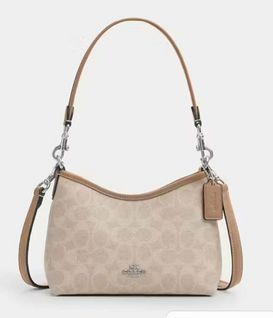 COACH laurel small shoulder bag in signature canvas