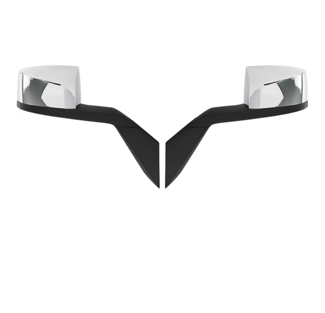 Replacement Hood Mirrors Truck Assembly for Volvo VNL 2004-2017 (Chrome, Pair)