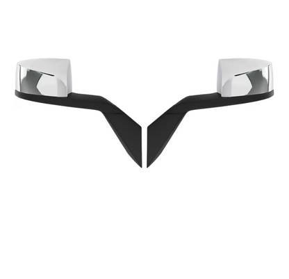 Replacement Hood Mirrors Truck Assembly for Volvo VNL 2004-2017 (Chrome, Pair)
