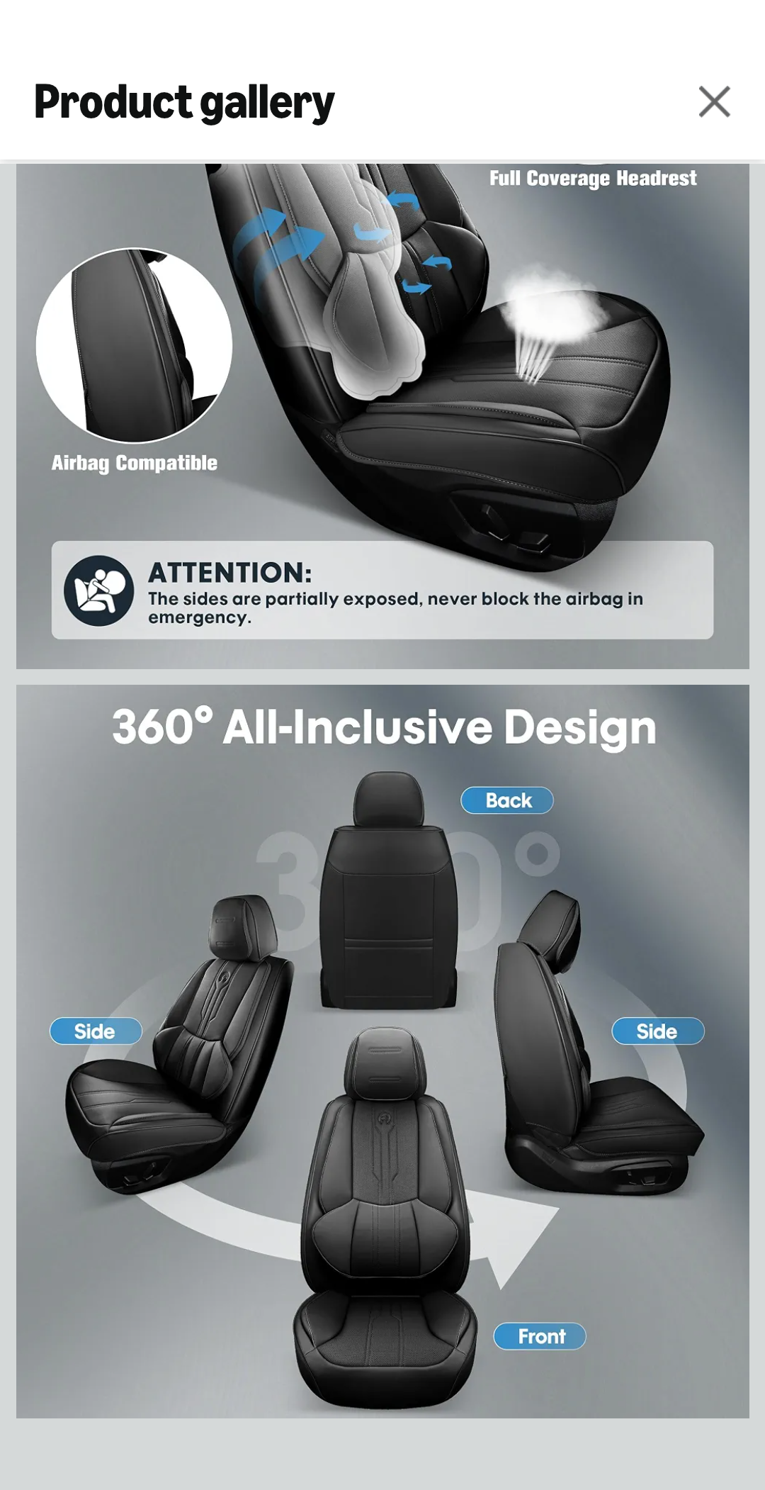 Faux Leather Car Seat Covers for Ford F150 2009-2026 and for 2017-2025 F250 F350 F450 Regular Cab Super Cab Super Crew Pickup Truck Cushions(Black, Full Set)