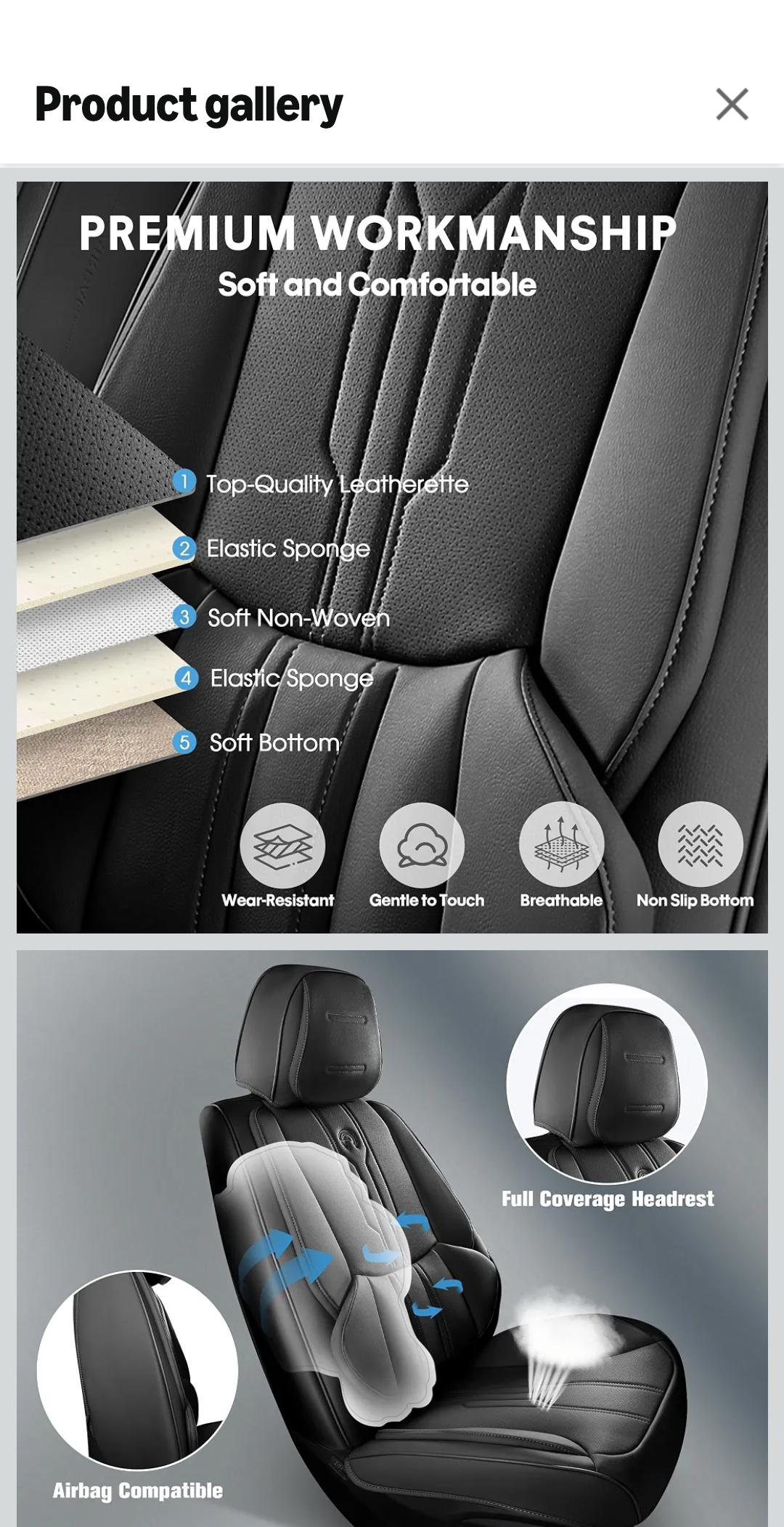 Faux Leather Car Seat Covers for Ford F150 2009-2026 and for 2017-2025 F250 F350 F450 Regular Cab Super Cab Super Crew Pickup Truck Cushions(Black, Full Set)