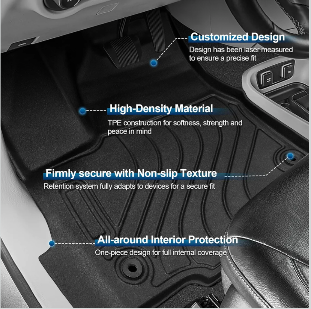 PELEUS Floor Mats for Chrysler Pacifica 2017-2026 & Voyager 2020- 2026 (Gas Only)
