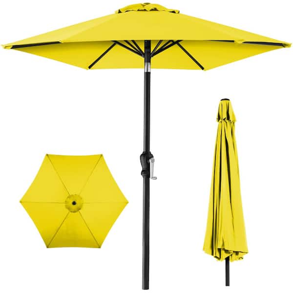 10' Best Choice Pole Crank Patio Umbrella, Yellow