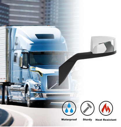 Replacement Hood Mirrors Truck Assembly for Volvo VNL 2004-2017 (Chrome, Pair)