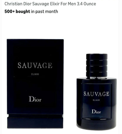 Christian Dior Sauvage Elixir For Men 3.4 Ounce