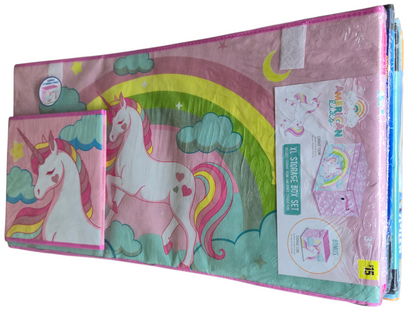 American Kids Unicorns & Rainbows 30" Popup Storage Box w/ Bonus Container
