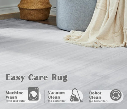 Jinchan 2'x3' Washable Doormat Rug, Grey Accent Rug