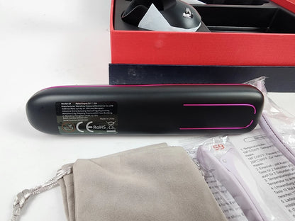 S9 Wireless Straightening Comb Black/Pink Open Box, Charging Base + Cord + Bag