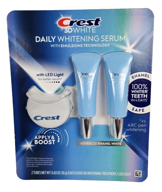 Crest 3DWhite Daily Whitening Serum, Advanced Enamel White + LED Light Treatment