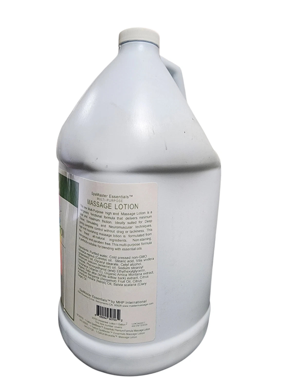 SpaMaster Essentials Massage Lotion- Unscented- 1 Gallon Jug