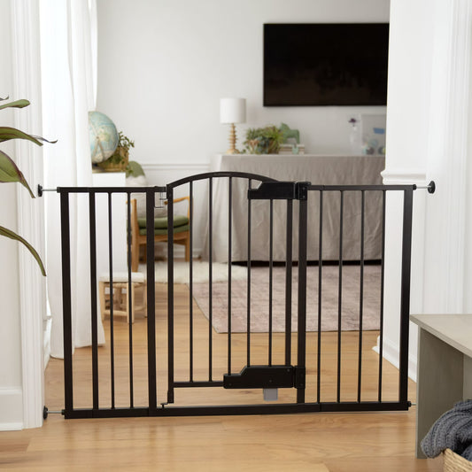 Thruway 52W Series Hands-Free GlideOpen Pressure/Hardware Mounted Pet and Baby Gate, 24"-52" Wide, 33" Tall - Espresso
